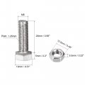 Uxcell M8 X 25mm Hex Head Screws Bolts Nuts Flat Lock Washers Kits 304 Stainless Steel Fully Thread Hexagon 10 Sets