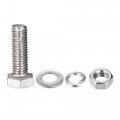 Uxcell M8 X 25mm Hex Head Screws Bolts Nuts Flat Lock Washers Kits 304 Stainless Steel Fully Thread Hexagon 10 Sets