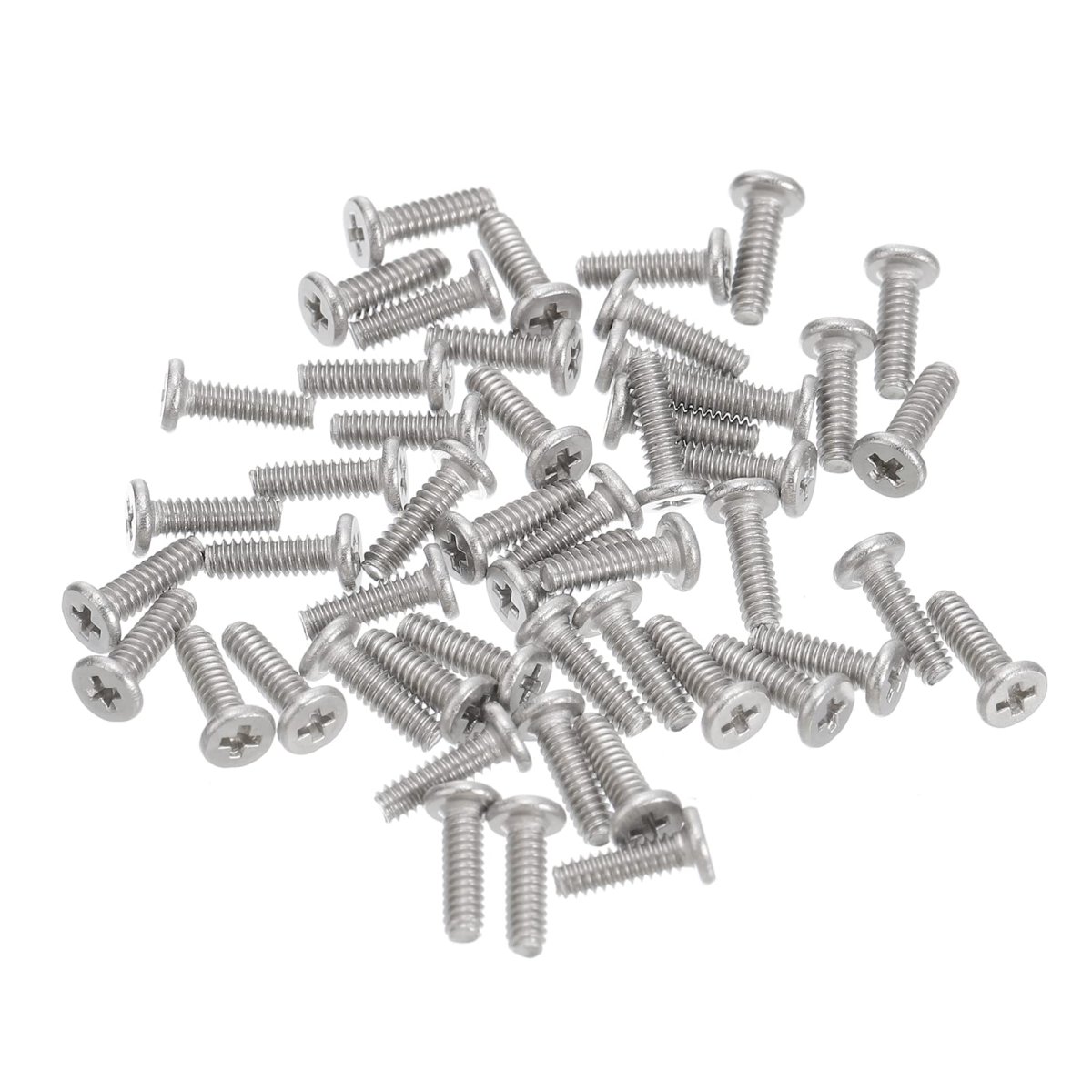 M1 6-0 35 X 5mm 50pcs Flat Round Head Screws 304 Stainless Steel Phillips Drive Machine Hardware Fastener For Furniture