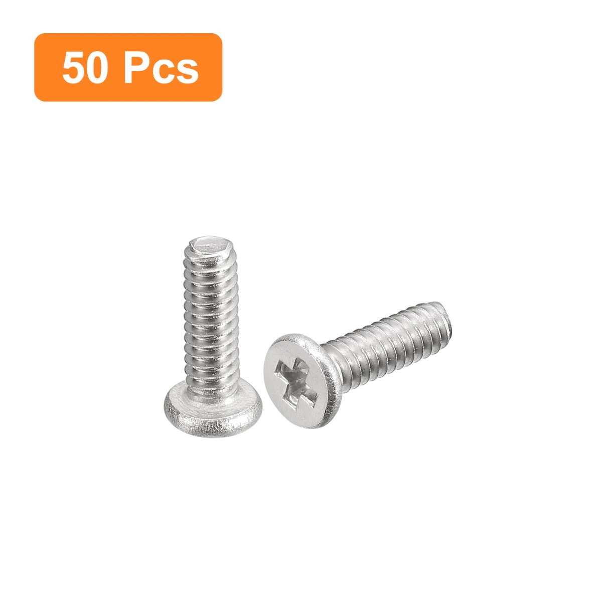 M1 6-0 35 X 5mm 50pcs Flat Round Head Screws 304 Stainless Steel Phillips Drive Machine Hardware Fastener For Furniture