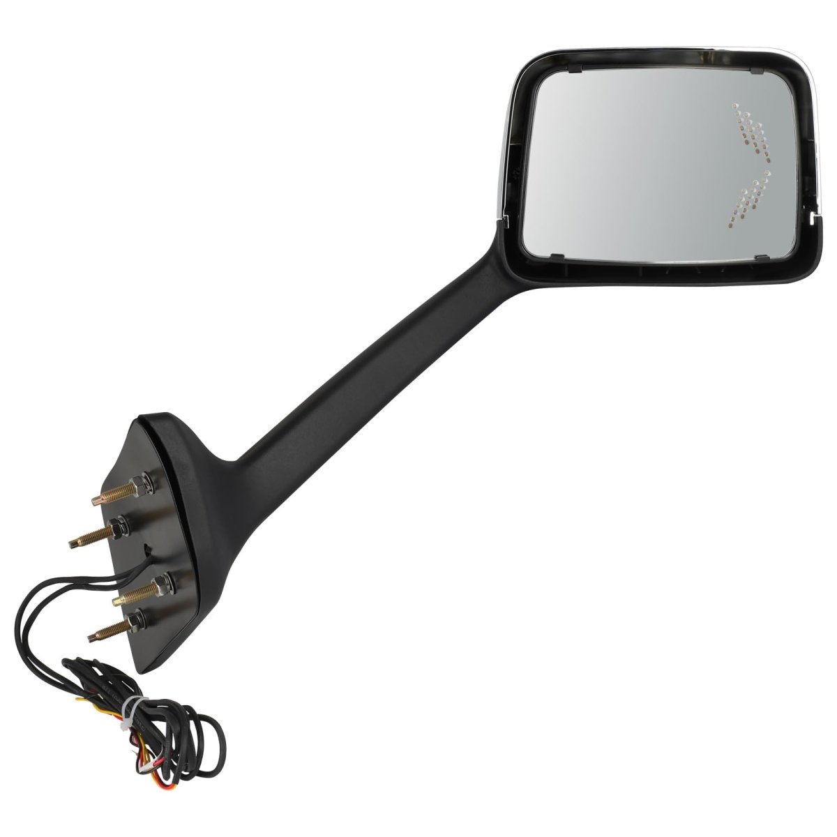 A Pc Right Side Small Mirror Truck Hood Fit For International Lt 625 Mirrors With Manual Control Turn Signal Light With Chrome
