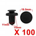 Uxcell 100pcs 11mm Hole Black Car Fender Bumper Plastic Rivets Push Pin Fastener Clips