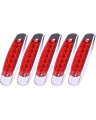 5 Pack 12 Led Side Marker Indicator Lights Red Clearance Trailer Waterproof Surface Mount For Chevrolet Silverado 1500 2500 