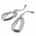 Httmt- Chrome Motorcycle Racing Mirrors 10mm Reverse Compatible With Yamah Road Star V-star P N Mt394-r-cd