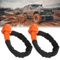 Soft Shackle 2pcs Synthetic 21 Tons Breaking Strength Flexible Lightweight Rope For Truck Suvs Offroad Vehicle