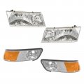 Am Headlights Parking Corner Lights Left Right Kit Set For 99-02 Grand Marquis 