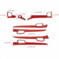 Yoctm 7-pack Red Carbon Fiber Look Dashboard Panel Trim Door Handle Cover For Jeep Grand Cherokee 2014 2015 2016 2017 2018 2019