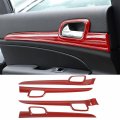 Yoctm 7-pack Red Carbon Fiber Look Dashboard Panel Trim Door Handle Cover For Jeep Grand Cherokee 2014 2015 2016 2017 2018 2019