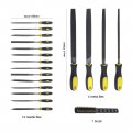 19pcs Needle Files Tool Set Metal Rasp File Professional Engineer Mixed Kit Non-slip Rubber Grips For Polishing Leather Wood