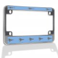 Fastasticdeals Metal Insert Bike License Plate Frame B-1 B Bomber Weatherproof Motorcycle Accessories Chrome 4 Holes Solid 