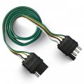 Trailer Wire Extension 4-way Flat End Connector With Male Female Plug 18 Awg 26 Inch Hitch Light 4 Pin Wiring Harness Extender 