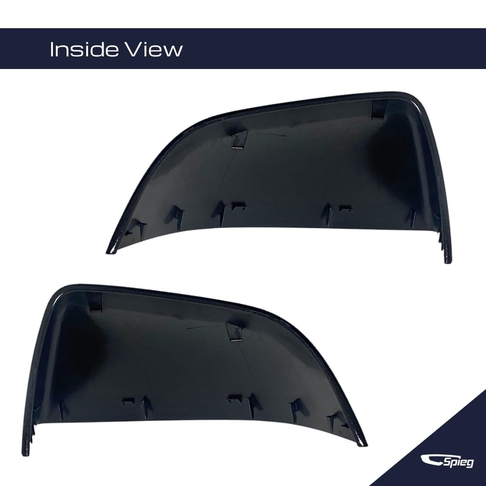 Spieg Side Mirror Cover Set For 2017-2024 Tesla Model 3 Pair Housing Painted Solid Black Cap Replacement Oe 1092290-01-d And