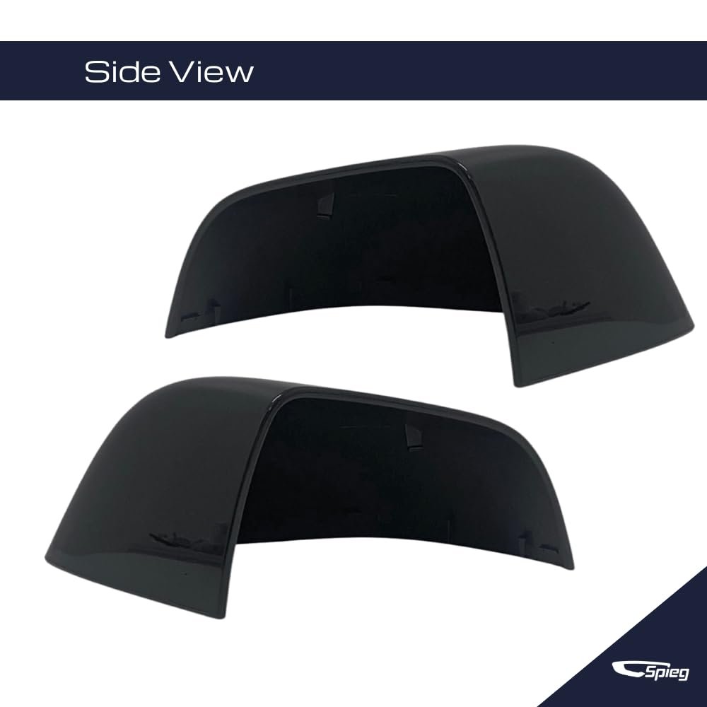 Spieg Side Mirror Cover Set For 2017-2024 Tesla Model 3 Pair Housing Painted Solid Black Cap Replacement Oe 1092290-01-d And