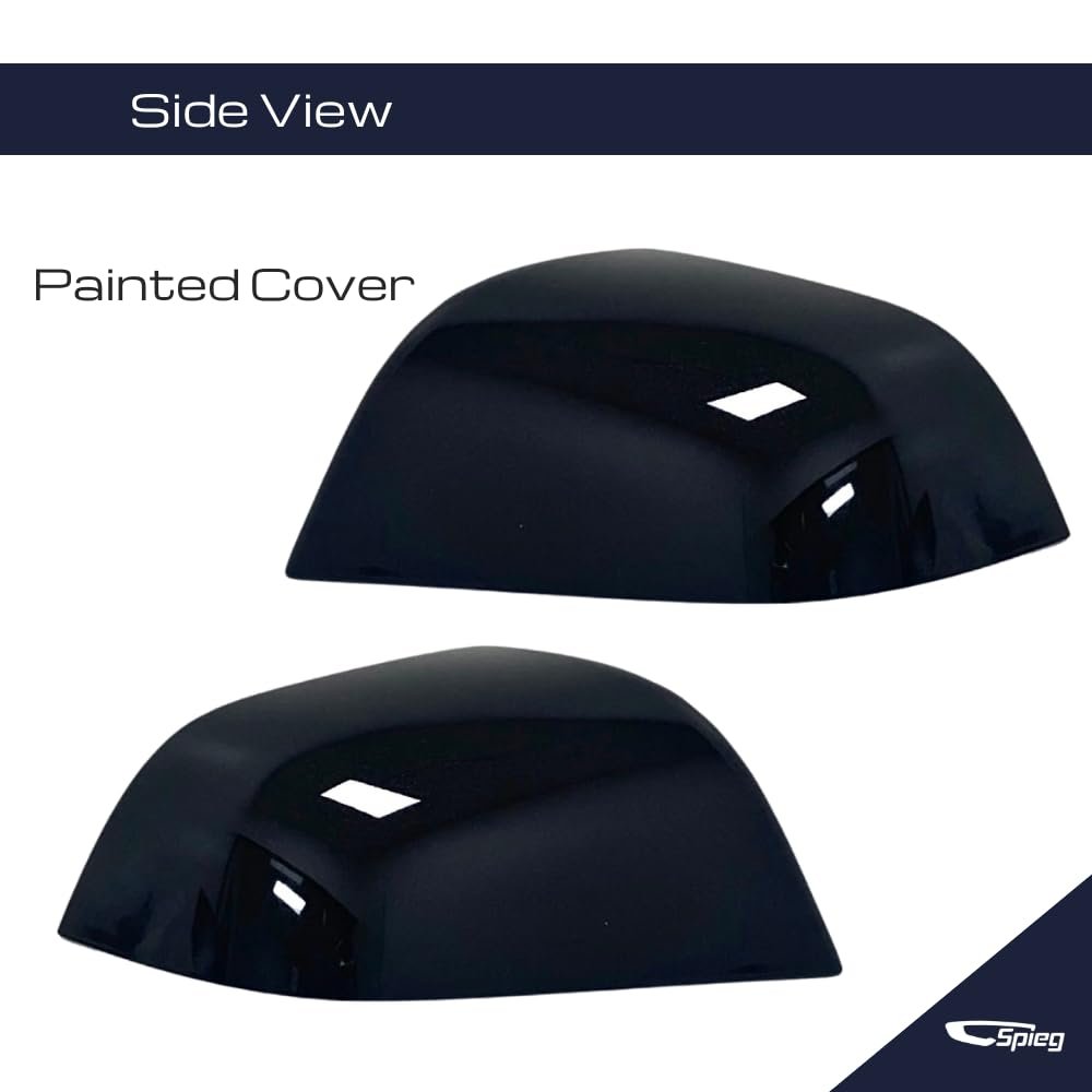 Spieg Side Mirror Cover Set For 2017-2024 Tesla Model 3 Pair Housing Painted Solid Black Cap Replacement Oe 1092290-01-d And