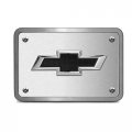 Ipick Image Made For Chevrolet 3d Black Logo On Brush Silver Billet Aluminum 2-inch Tow Hitch Cover