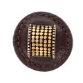Vicenza Designs K1277 Tiziano Half-cylindrical Round Leather Knob Large Brown Antique Gold 