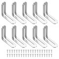 10 Pcs Adjustable Right Angle Brackets Slotted L-shape Corner 2 3 X0 7 X2 90 Degree Steel L Bracket Support For Shelves Wood 
