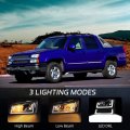 Hecasa Led Headlights Compatible With 2003-2007 Chevy Chevrolet Silverado Avalanche 1500 2500 3500 Tube Bar W Day Running Light