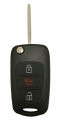 Key Fob Case Shell For Kia Soul Rio Sportage Flip Foldingless Entry Remote Car Key Cover Casing With Uncut Blade Black