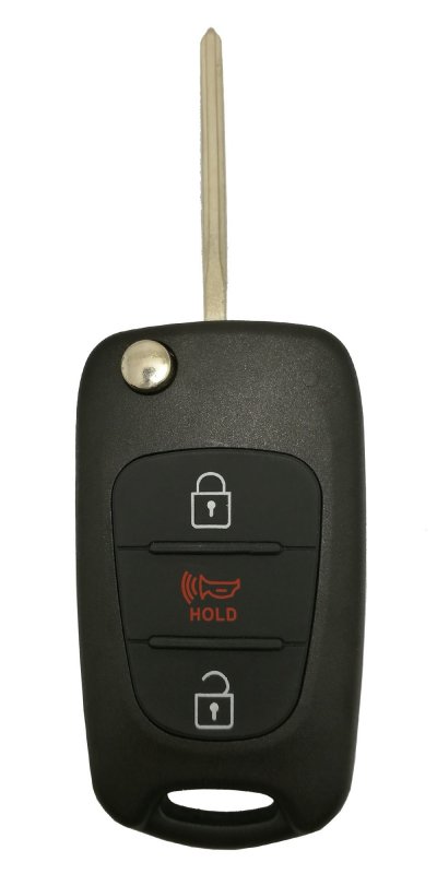 Key Fob Case Shell For Kia Soul Rio Sportage Flip Foldingless Entry Remote Car Key Cover Casing With Uncut Blade Black