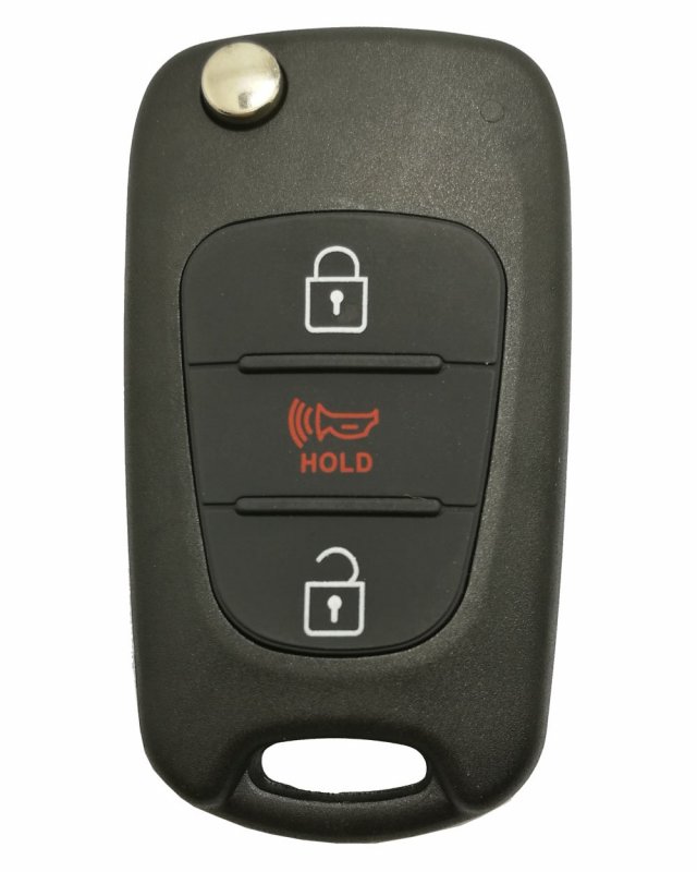 Key Fob Case Shell For Kia Soul Rio Sportage Flip Foldingless Entry Remote Car Key Cover Casing With Uncut Blade Black