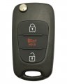 Key Fob Case Shell For Kia Soul Rio Sportage Flip Foldingless Entry Remote Car Key Cover Casing With Uncut Blade Black