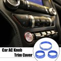 X Autohaux 3pcs Car Headlight Volume Tune Knob Cover Ring Trim Ford For Mustang 2015-2020 Blue