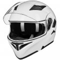Ilm Motorcycle Dual Visor Flip Up Modular Full Face Helmet Dot Led Light Model 902l S White