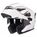 Ilm Motorcycle Dual Visor Flip Up Modular Full Face Helmet Dot Led Light Model 902l S White 