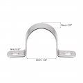 Uxcell 35mm 1 4 Rigid Pipe Strap 2 Holes Tube Straps 304 Stainless Steel Tension Clamp 4pcs