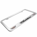Cadillac Dual Logo Crest 3d Embossed Letters On Mirror Chrome Metal License Plate Frame