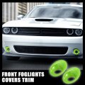 2pcs Front Foglights Covers Trim For Dodge Challenger 2015-2020 Abs Fog Light Ring Decorative Cover Exterior Car Accessories