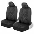 Bdk Black Leopard Car Seat Covers For Fronts Animal Print Seat Cover Set With Matching Headrest Sideless Design Easy 