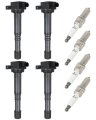 3-pins Ignition Coils And Spark Plugs 2010-2011 For Honda Cr-v 2 4l  Uf602 4 With 4 Iridium