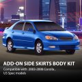 Side Skirts Body Kit For Toyota Corolla 2003-2008 Rocker Panel Guard Trim Black