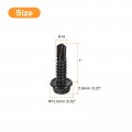 Uxcell 14 X 1 Hex Washer Head Self Drilling Screws 100pcs 410 Stainless Steel Sheet Metal Tapping For Wood Black