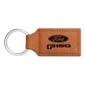 Ipick Image Compatible With Ford F-150 2015 Up Rectangular Brown Leatherette Key Chain