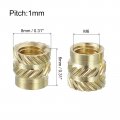 Uxcell Knurled Insert Nuts 25pcs M6 X 8mm L Od 3d Printing Brass Female Threadeds Heat Set Insert Embedment