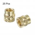 Uxcell Knurled Insert Nuts 25pcs M6 X 8mm L Od 3d Printing Brass Female Threadeds Heat Set Insert Embedment
