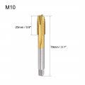 Spiral Point Plug Threading Tap M10 X 1 25 Ground Threads H2 3 Flutes High Speed Steel Hss 6542 Titanium Coated Metric Screw