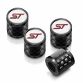 Ipick Image For Ford St In White On Real Carbon Fiber Barrel Black Aluminum Tire Valve Stem Caps