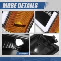 Auto Dynasty 4pcs Box-style Led Drl Headlights And Bumper Lamps Compatible With Chevy Avalanche Silverado 1500 2500 3500