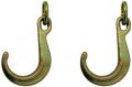 Qty 2 F8j-l X2 Classic Style 8 J Hook Short With Link For Chain Wrecker Tow Truck Rollback Compare To Our Z11-10-l 