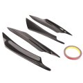 4pcs Universal Front Bumper Lip Carbon Fiber Car Body Spoiler Abs Plastic Splitter Fins Canards For Trim Carbon Pattern Set Fit