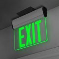 Lfi Lights Edge-lit Green Exit Sign Modern Design Brushed Aluminum Housing All Led Single-sided Clear Acrylic Panel Hardwired 