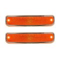 Side Marker Lights For Chevy C10 1978 1979 1980 Driver And Passenger Pair Amber Lens With Chrome Trim Replacement Gm2550108 