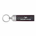 Ipick Image Made For Ford Mustang Real Black Carbon Fiber Loop Strap Key Chain With Red Stitching