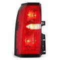 Auto Dynasty Rear Brake Tail Lights Assembly For 2015-2020 Chevy Suburban Tahoe Driver Left Side Chrome Housing Red Clear Lens 