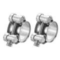 2pcs T-bolt Hose Clamp Working Range 26-28mm 304 Stainless Steel Intake Intercooler Clamps Adjustable Tube For Tubes Pipes 