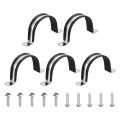 5pcs 57mm 2-1 4 Cable Clamp 2 Hole 304 Stainless Steel Rubber Coated Cushion Insulated Clamps U Holder Pipe Strap With